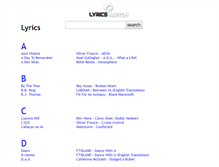Tablet Screenshot of lyricsmatch.com